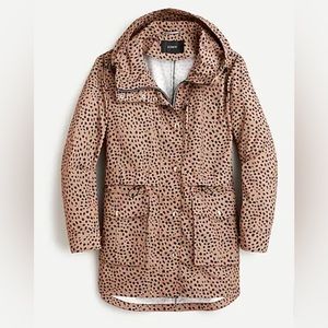 J.Crew Perfect Rain Jacket in Leopard Dot